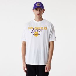 New Era Los Angeles Lakers Team Script T-Paita Valkoinen