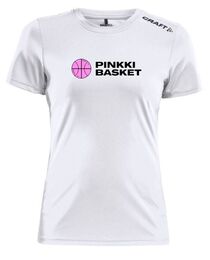 PinkkiBasket Craft Tekninen T-paita valkoinen, naisten leikkaus