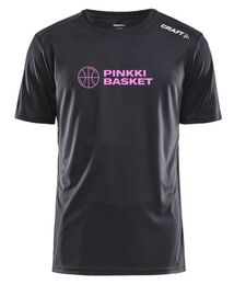PinkkiBasket Craft Tekninen T-paita musta, unisex leikkaus