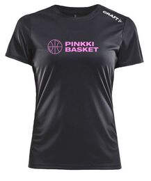 PinkkiBasket Craft Tekninen T-paita musta, naisten leikkaus