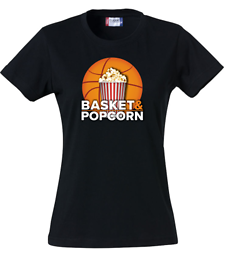 Basket & Popcorn naisten lyhythihainen t-paita
