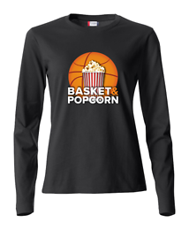 Basket & Popcorn naisten pitkähihainen t-paita