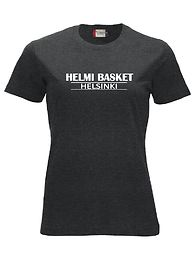 Helmi Basket t-paita harmaa naisten leikkaus