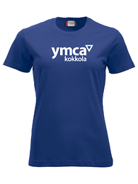 YMCA Kokkola t-paita sininen naisten leikkauksella