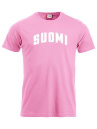 SUOMI Lasten T-paita pinkki valkosella logolla