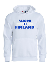 SUOMI-FINLAND "Lippu" Huppari valkoinen junior