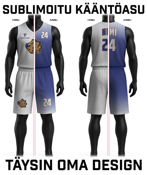 Naisten koripallo k&auml;&auml;nt&ouml;paita ja/tai -shortsi